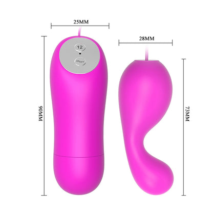 Mini wibrator Baile różowy silikonowy 12 funkcji zdalny