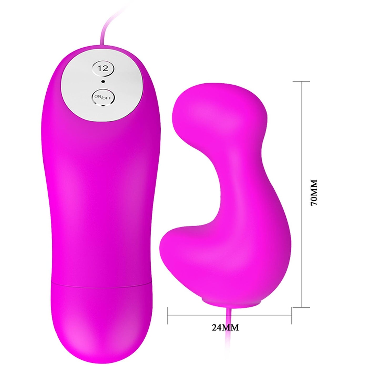 Mini wibrator silikonowy Baile 12 funkcji