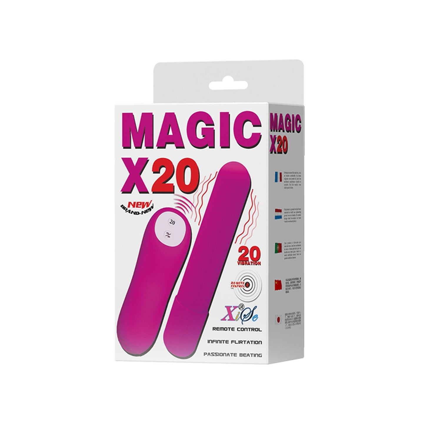 Wibrator mini bullet Baile Magic X20 20 funkcji z pilotem zdalnym