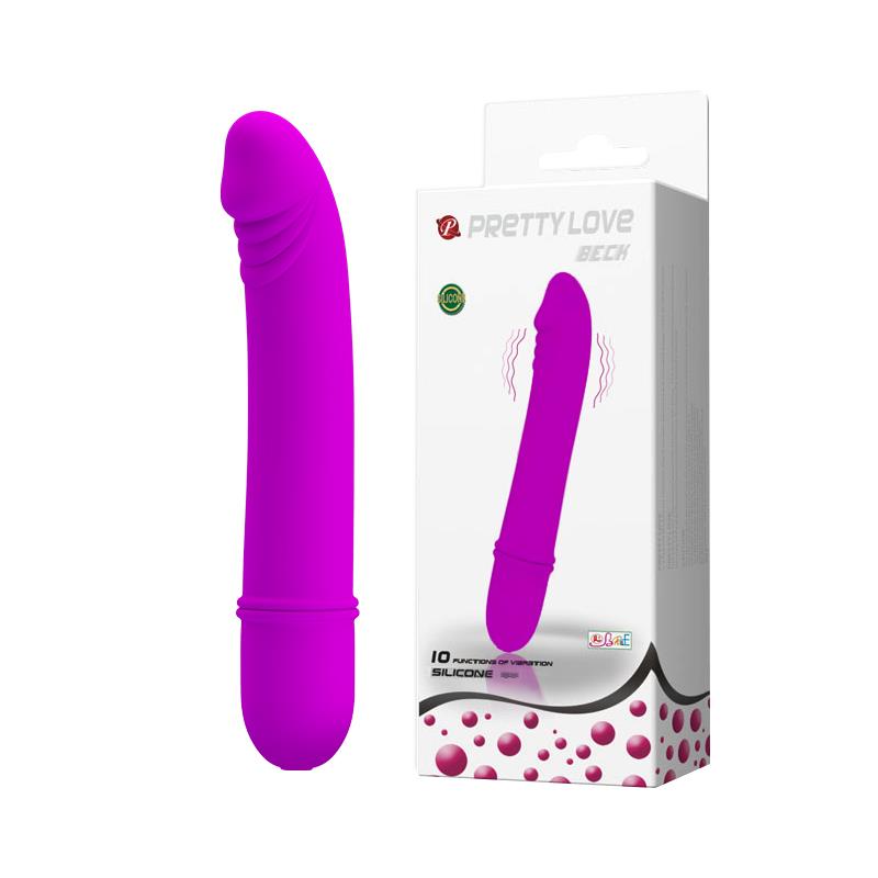 Wibrator mini silikonowy Pretty Love purpurowy 12 cm 10 funkcji