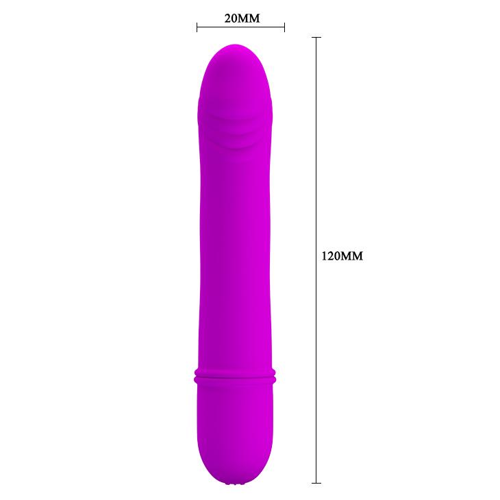 Wibrator mini silikonowy Pretty Love purpurowy 12 cm 10 funkcji