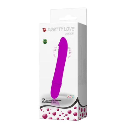 Wibrator mini silikonowy Pretty Love purpurowy 12 cm 10 funkcji