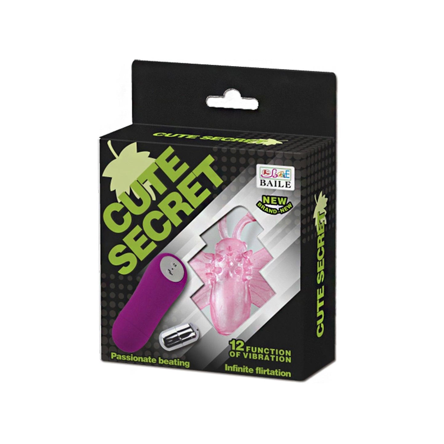 Mini wibrator motylkowy Baile Cute Secret z pilotem 12 funkcji