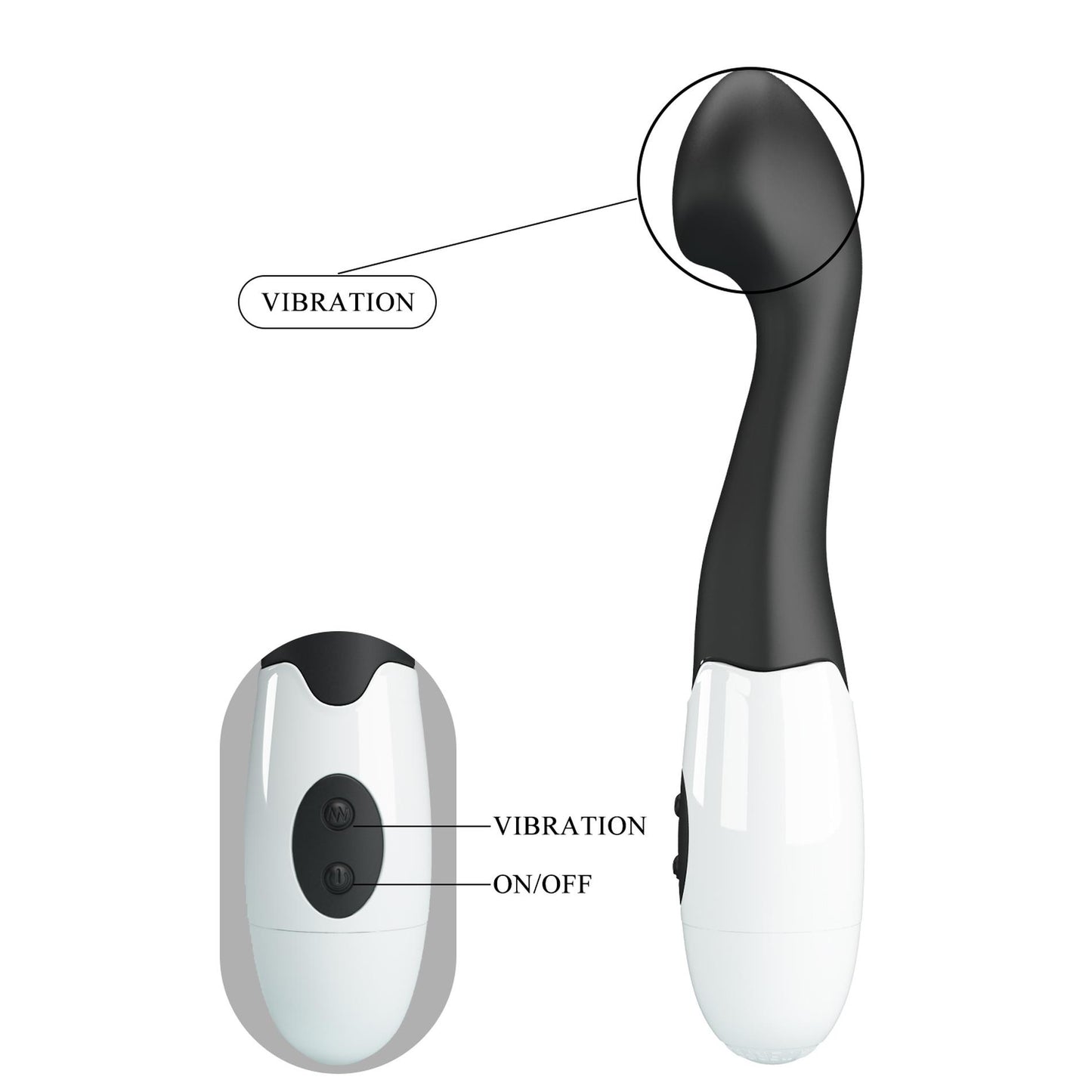 Wibrator silikonowy Pretty Love Charles czarny 30 wibracji