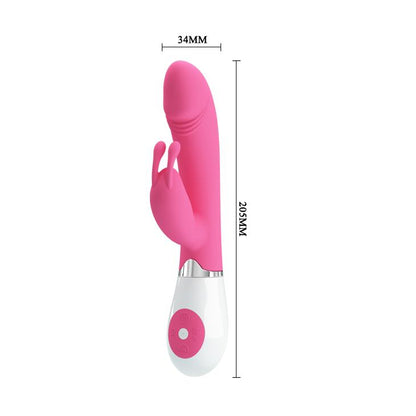 Wibrator króliczek silikonowy Pretty Love Gene różowy 21 cm