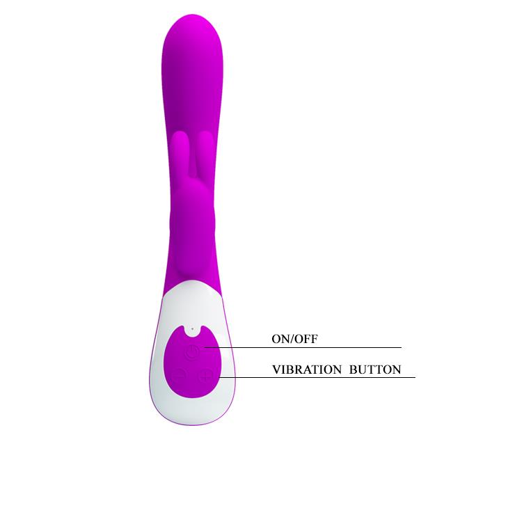 Wibrator króliczek silikonowy Pretty Love Harlan fioletowy USB 12 cm