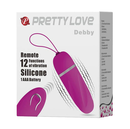Silikonowe jajeczko wibracyjne Pretty Love Debby 12 funkcji fioletowe 9 cm