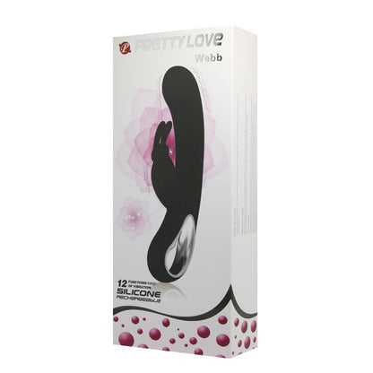 Wibrator króliczek silikonowy Pretty Love Webb czarny USB 21 cm