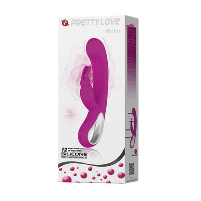Wibrator króliczek silikonowy Pretty Love Webb różowy USB 21 cm