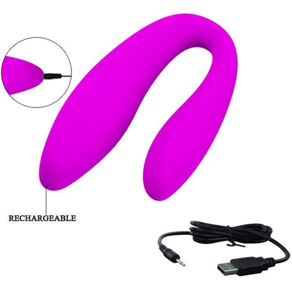 Wibrator wygięty Pretty Love Letitia z pilotem USB 10 funkcji