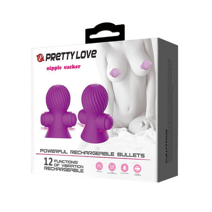 Pompka wibrująca na sutki Pretty Love 12 funkcji