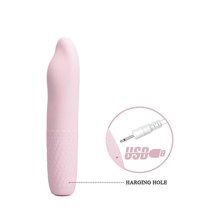 Mini wibrator Pretty Love Burke silikonowy różowy USB 4 wibracje 4 obroty