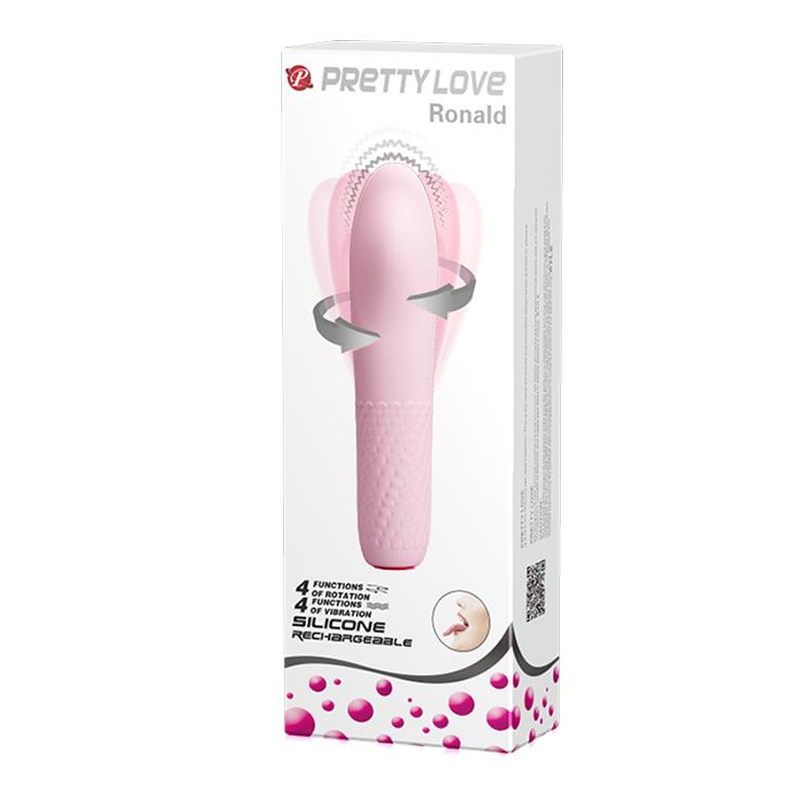Mini wibrator Pretty Love Burke silikonowy różowy USB 4 wibracje 4 obroty