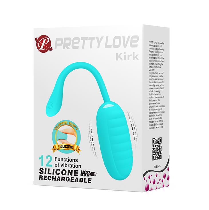Wibrujące jajko bezprzewodowe Pretty Love Kirk niebieskie silikonowe