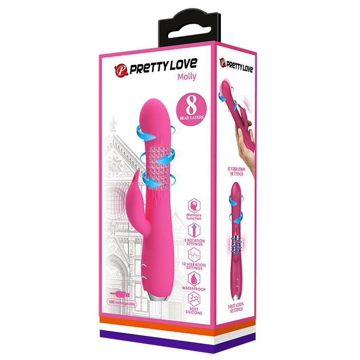 Wibrator króliczek silikonowy Pretty Love Molly fioletowy duży