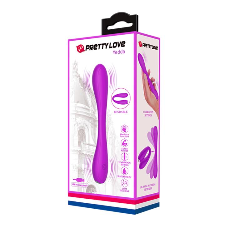 Wibrator silikonowy zginalny Pretty Love Yedda fioletowy USB 12 funkcji