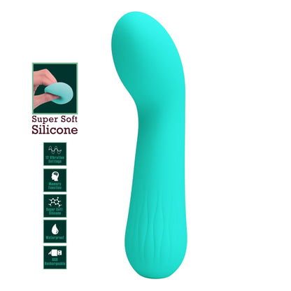 Silikonowy wibrator punktu G Pretty Love Faun Zielony 12 funkcji