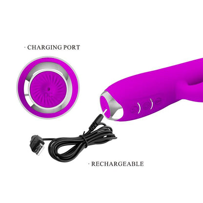 Wibrator króliczek pulsujący silikonowy Pretty Love Regina fioletowy USB