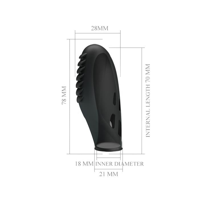 Silikonowy wibrator na palec Pretty Love GILO 18mm czarny 8cm