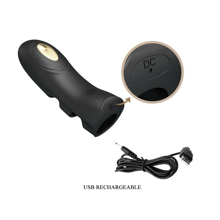 Nakładka na palec Pretty Love Pegasus elektrostymulacyjna czarna USB