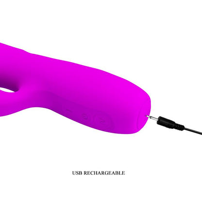 Wibrator króliczek pchający Pretty Love Melanie fioletowy silikonowy USB