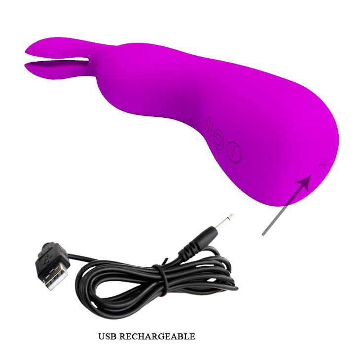 Wibrator króliczek silikonowy Pretty Love Nakki fioletowy USB