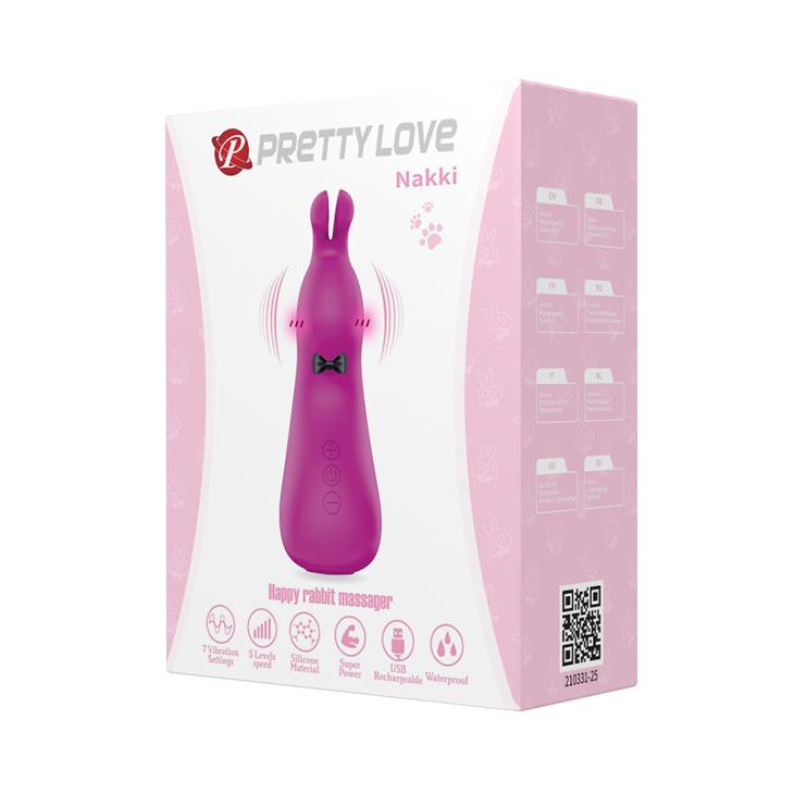 Wibrator króliczek silikonowy Pretty Love Nakki fioletowy USB