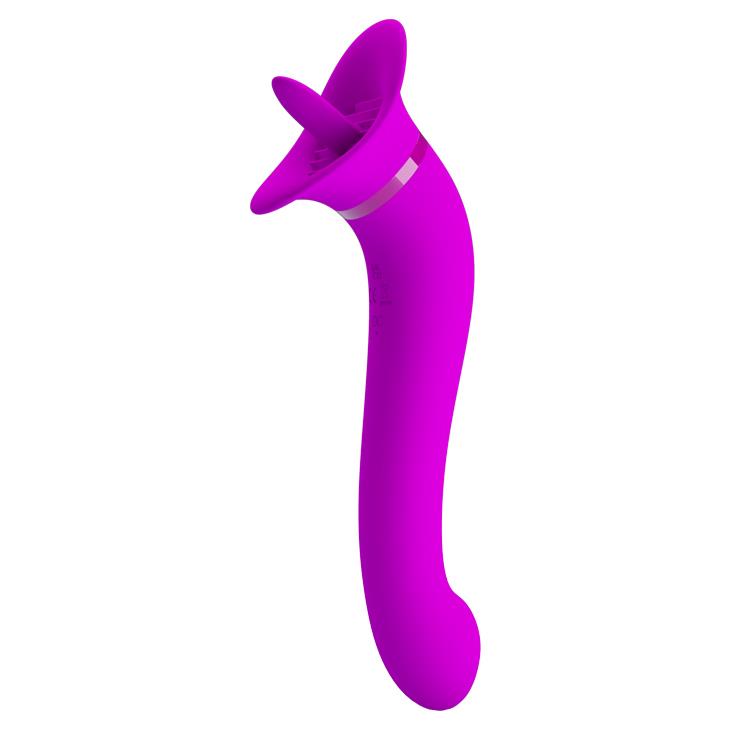 Wibrator z lizaniem Pretty Love Faust fioletowy silikonowy USB