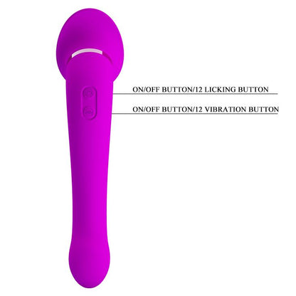 Wibrator z lizaniem Pretty Love Faust fioletowy silikonowy USB