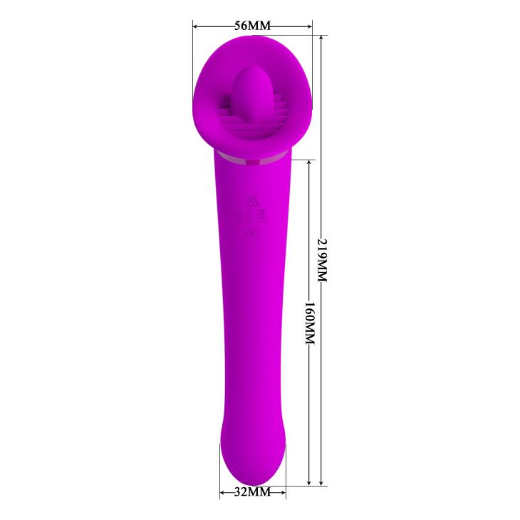 Wibrator z lizaniem Pretty Love Faust fioletowy silikonowy USB