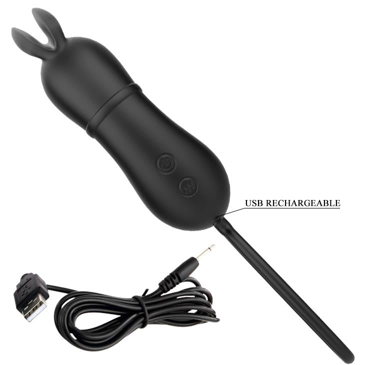 Wibrator króliczek Pretty Love Rosalie czarny silikonowy USB