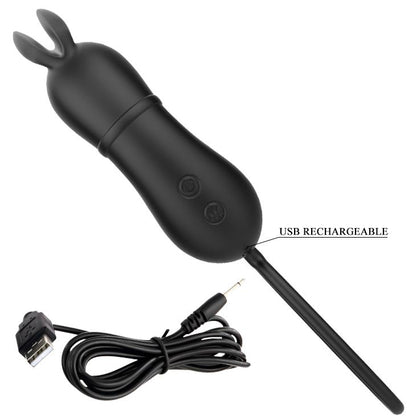 Wibrator króliczek Pretty Love Rosalie czarny silikonowy USB