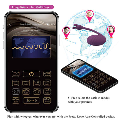 Jajeczko wibracyjne Pretty Love Catalina 12 funkcji aplikacja USB