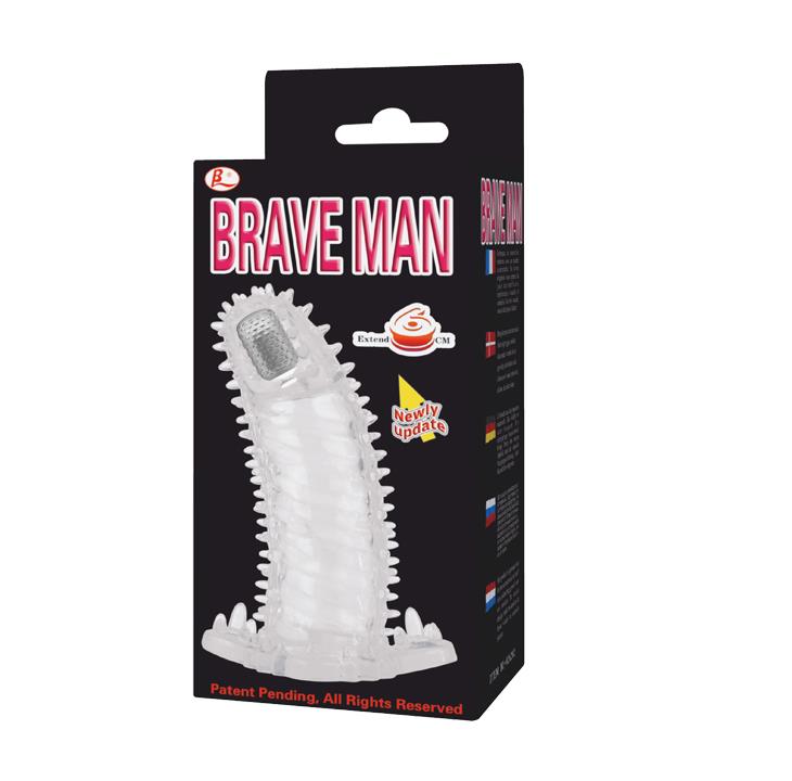 Przedłużka wibrująca żelowa Baile Brave Man transparentna 18 cm