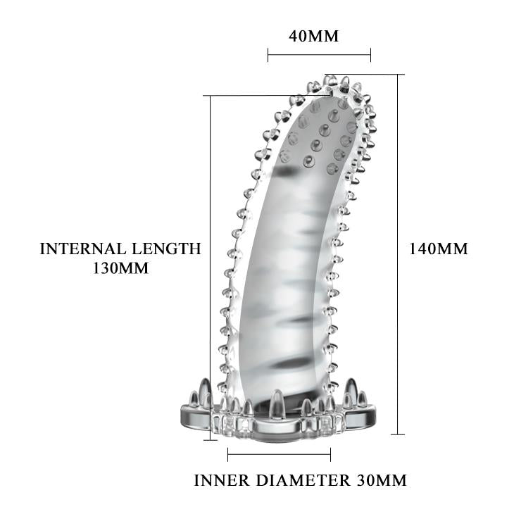 Przedłużka żelowa z wypustkami Baile Brave Man transparentna 14 cm