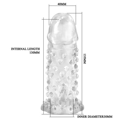 Silikonowa przedłużka wibrująca Baile Brave Man 18 cm transparentna