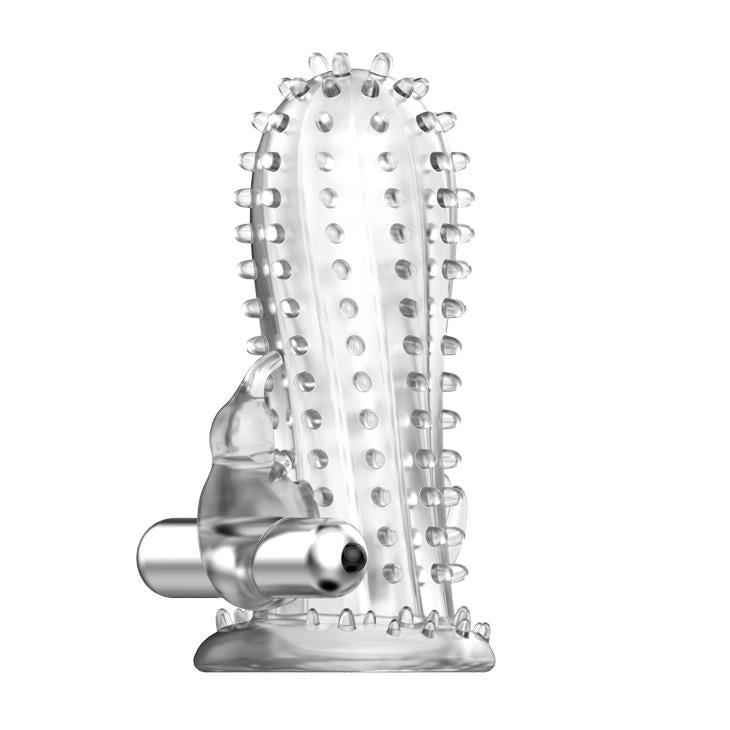 Silikonowa wibrująca przedłużka Baile Brave Man transparentna 14 cm