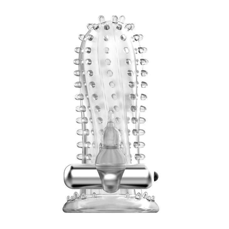 Silikonowa wibrująca przedłużka Baile Brave Man transparentna 14 cm