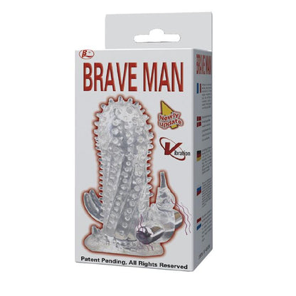 Silikonowa wibrująca przedłużka Baile Brave Man transparentna 14 cm