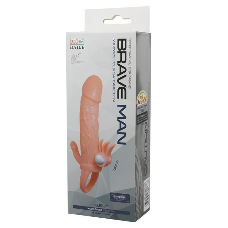 Przedłużka wibrująca Baile Brave Man Skin 17 cm