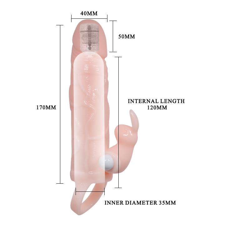 Przedłużka wibrująca wielostopniowa Baile Brave Man Skin 15 cm