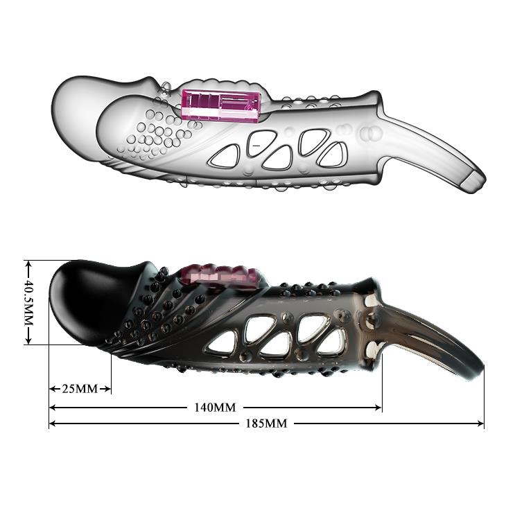 Przedłużka wibracyjna na penisa Pretty Love Cecelia czarna