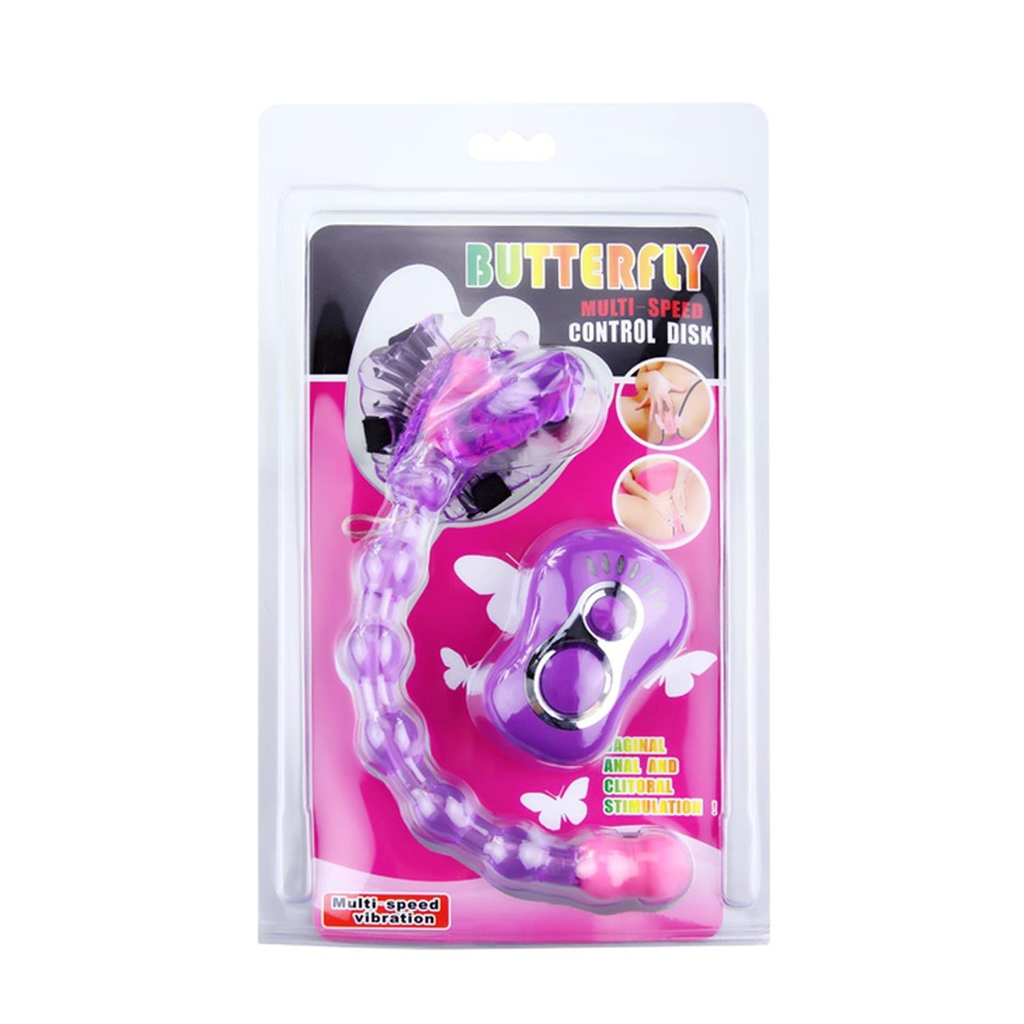 Wibrator motylkowy strap-on Baile Butterfly 7 trybów