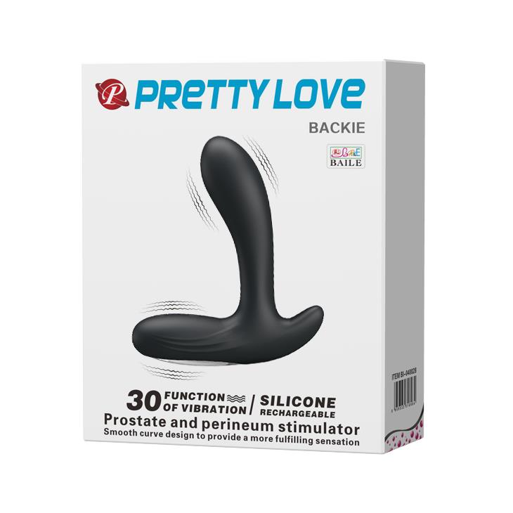 Wibrujący masażer prostaty Pretty Love Backie czarny USB