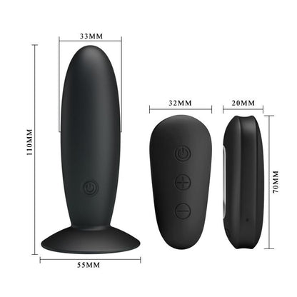 Wibrujący korek analny Mr Play z pilotem silikonowy czarny USB