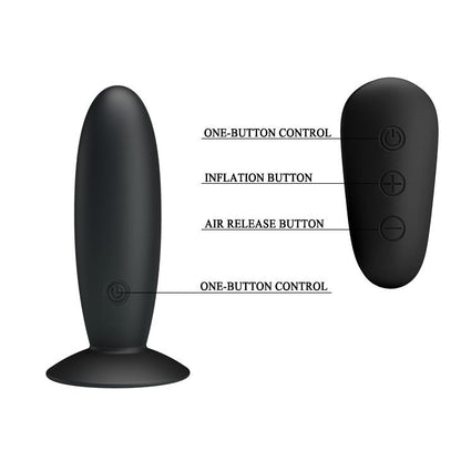 Wibrujący korek analny Mr Play z pilotem silikonowy czarny USB