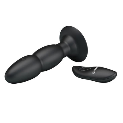 Wibrujący korek analny Pretty Love koralikowy czarny 13,5 cm USB