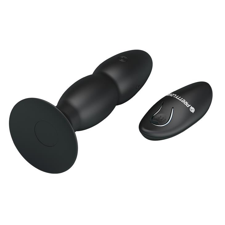 Wibrujący korek analny Pretty Love koralikowy czarny 13,5 cm USB