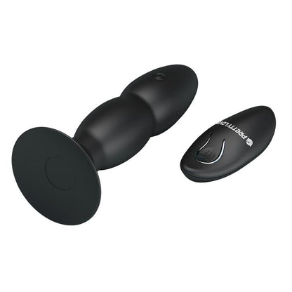 Wibrujący korek analny Pretty Love koralikowy czarny 13,5 cm USB