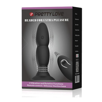 Wibrujący korek analny Pretty Love koralikowy czarny 13,5 cm USB